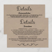 D'accompagnement Carte d'insertion de détails mariage | Rustic Coun (Devant / Derrière)