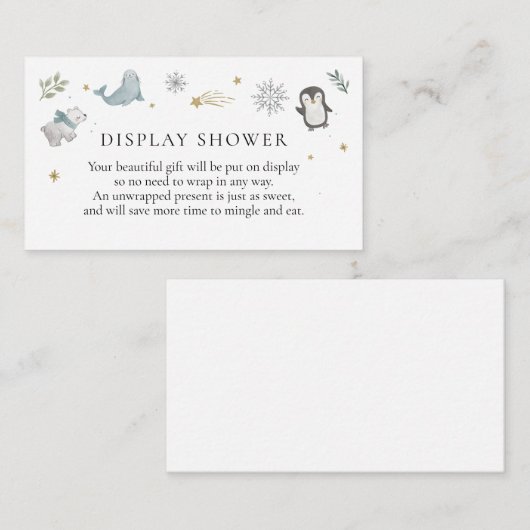 D'accompagnement Carte d'insertion de douche d'affichage Baby showe (Devant / Derrière)