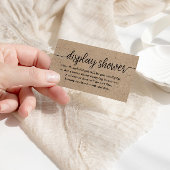 D'accompagnement Carte d'insertion de douche d'affichage de script 