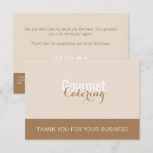 D'accompagnement Carte d'insertion de forfait de traiteur gourmet (Devant / Derrière)