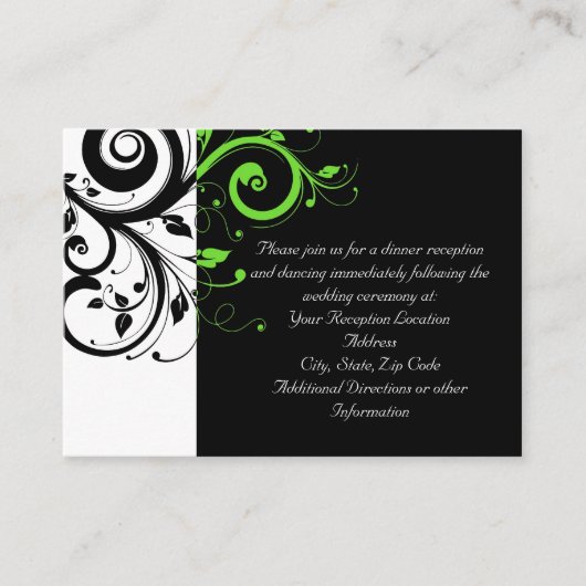 D'accompagnement Carte d'insertion de Mariage à balayage noir/blanc (Devant)
