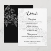 D'accompagnement Carte d'insertion de mariage aux pivoines noir et  (Devant / Derrière)
