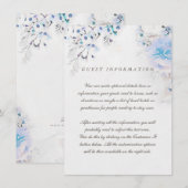D'accompagnement Carte d'insertion de Mariage bleu clair Boho Flora (Devant / Derrière)