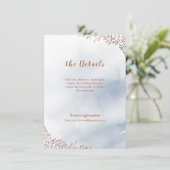 D'accompagnement Carte d'insertion de mariage bleu foncé (Debout devant)