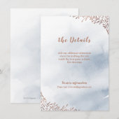 D'accompagnement Carte d'insertion de mariage bleu foncé (Devant / Derrière)