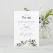 D'accompagnement Carte d'insertion de mariage bleu poussiéreux bota (Debout devant)