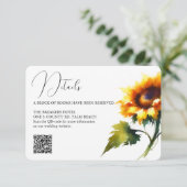 D'accompagnement Carte d'insertion de Mariage chrétien de tournesol (Debout devant)