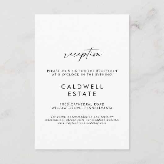 D'accompagnement Carte d'insertion de mariage de script moderne (Devant)