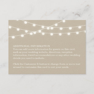D'accompagnement Carte d'insertion de Mariage de voyants de chaîne