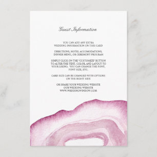 D'accompagnement Carte d'insertion de mariage en agate aquarelle