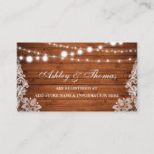 D'accompagnement Carte d'insertion de Mariage en dentelle de bois r (Devant)