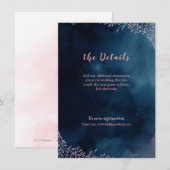 D'accompagnement Carte d'insertion de mariage floral brun de la mar (Devant / Derrière)