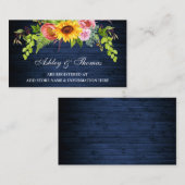D'accompagnement Carte d'insertion de Mariage floral de tournesol (Devant / Derrière)