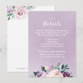 D'accompagnement Carte d'insertion de mariage florale botanique en  (Devant / Derrière)