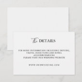 D'accompagnement Carte d'insertion de mariage minimal blanc (Devant / Derrière)
