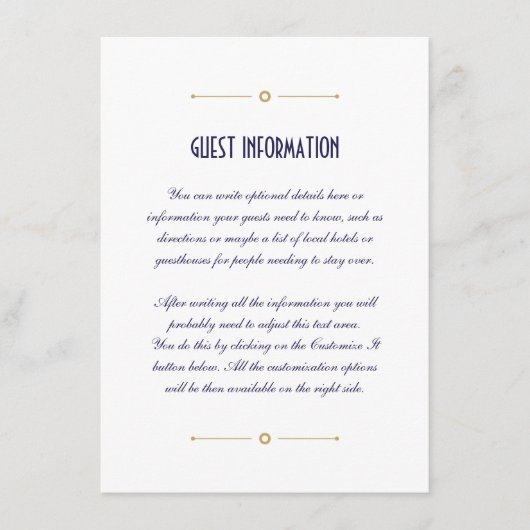 D'accompagnement Carte d'insertion de Mariage nautique blanche (Devant)