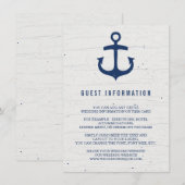 D'accompagnement Carte d'insertion de Mariage nautique rustique / M (Devant / Derrière)