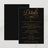 D'accompagnement Carte d'insertion de mariage noir calligraphie dor (Devant / Derrière)