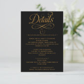 D'accompagnement Carte d'insertion de mariage noir calligraphie dor (Debout devant)