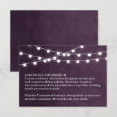 D'accompagnement Carte d'insertion de Mariage Plum String Lights (Devant / Derrière)