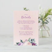 D'accompagnement Carte d'insertion de mariage pourpre botanique en  (Debout devant)