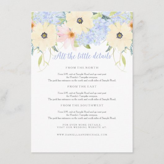 D'accompagnement Carte d'insertion de mariage Vintage floral (Devant)