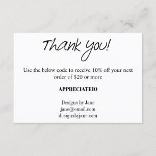 D'accompagnement Carte d'insertion de Merci de coupon pour petites 