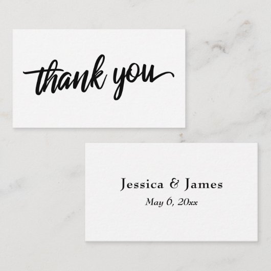 D'accompagnement Carte d'insertion de Merci de typographie de scrip (Devant / Derrière)