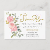 D'accompagnement Carte d'insertion de Merci rose coupon pour petite (Devant)