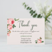 D'accompagnement Carte d'insertion de Merci rose coupon pour petite (Debout devant)