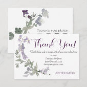 D'accompagnement Carte d'insertion de Merci violet Coupon pour peti (Devant / Derrière)