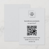 D'accompagnement Carte d'insertion de notation client QR grise (Devant / Derrière)