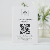 D'accompagnement Carte d'insertion de notation client QR grise (Debout devant)