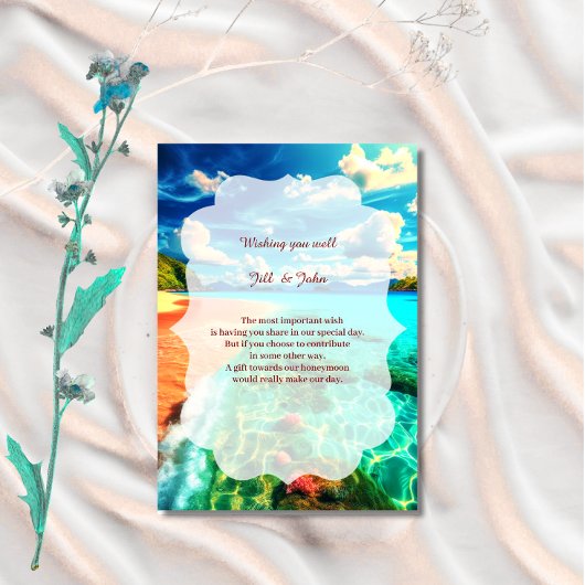 D'accompagnement Carte d'insertion de plage tropicale pour mariage