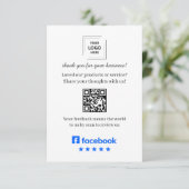 D'accompagnement Carte d'insertion de QR pour avis Facebook Client (Debout devant)
