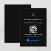D'accompagnement Carte d'insertion de QR pour avis Facebook Client (Devant / Derrière)