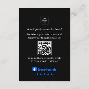 D'accompagnement Carte d'insertion de QR pour avis Facebook Client