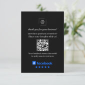 D'accompagnement Carte d'insertion de QR pour avis Facebook Client (Debout devant)