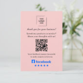 D'accompagnement Carte d'insertion de QR pour avis Facebook Client (Debout devant)