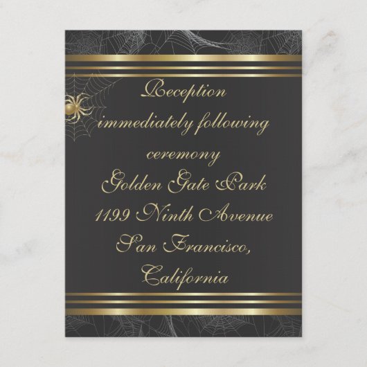 D'accompagnement Carte d'insertion de réception Araignées d'or (Devant)