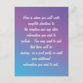 D'accompagnement Carte d'insertion de réception de nuit tropicale (Dos)