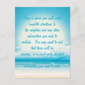 D'accompagnement Carte d'insertion de réception de plage tropicale (Dos)