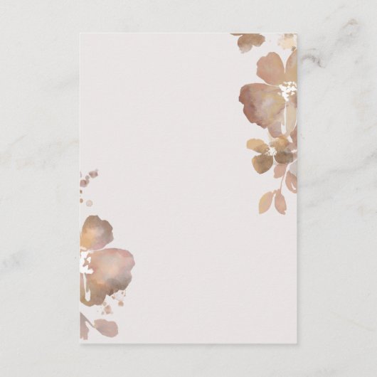 D'accompagnement Carte d'insertion de réception Romance fleur sauva (Dos)