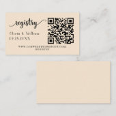 D'accompagnement Carte d'insertion de registre de mariage avec code (Devant / Derrière)