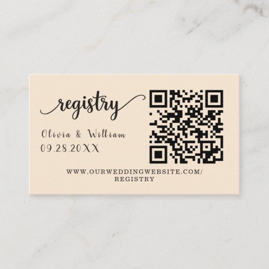 D'accompagnement Carte d'insertion de registre de mariage avec code (Devant)
