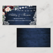 D'accompagnement Carte d'insertion de registre de Mariage Floral bl (Devant / Derrière)