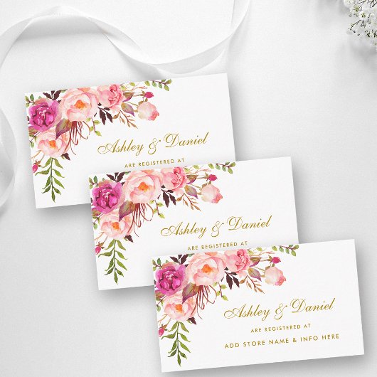D'accompagnement Carte d'insertion de registre mariage rose or