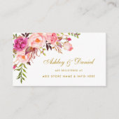 D'accompagnement Carte d'insertion de registre mariage rose or (Devant)