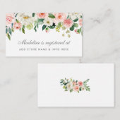 D'accompagnement Carte d'insertion de registre rose Fête des mariée (Devant / Derrière)