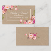 D'accompagnement Carte d'insertion de registre rose rose Kraft mari (Devant / Derrière)